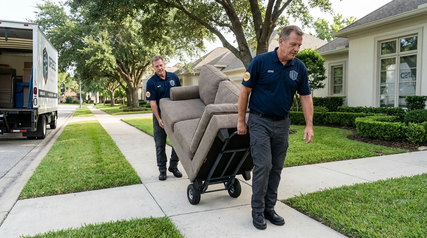 Local residential moving crew loading furniture in Herald, CA